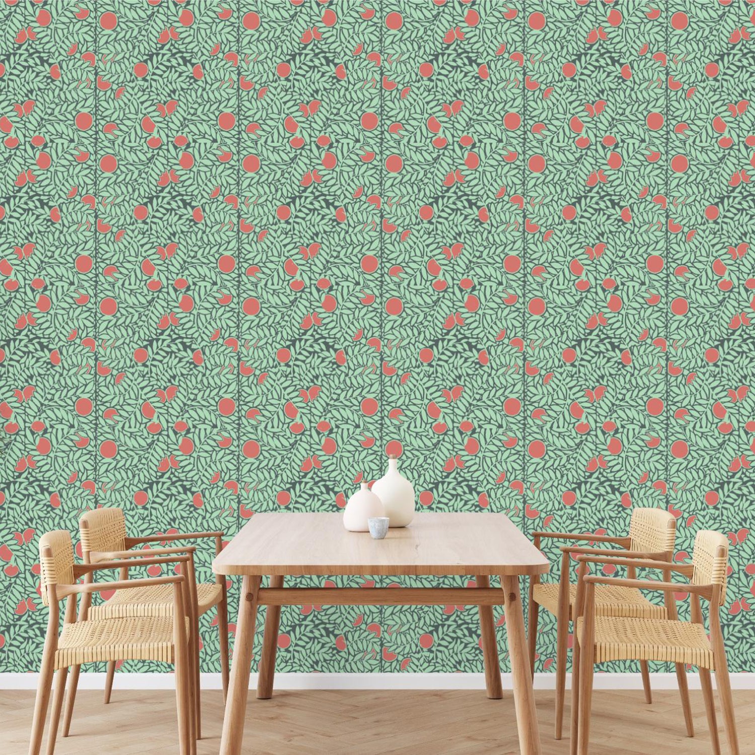 Mitchell Black Orange Grove Wallpaper Paynes Gray