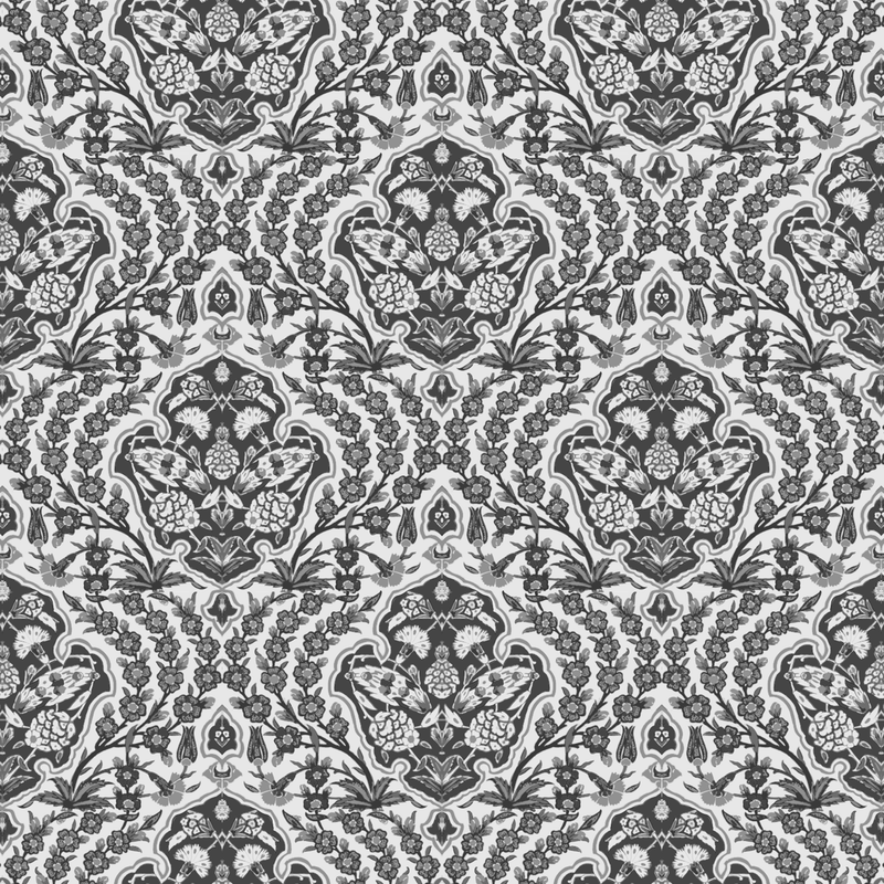 Mitchell Black Ottoman Small Wallpaper