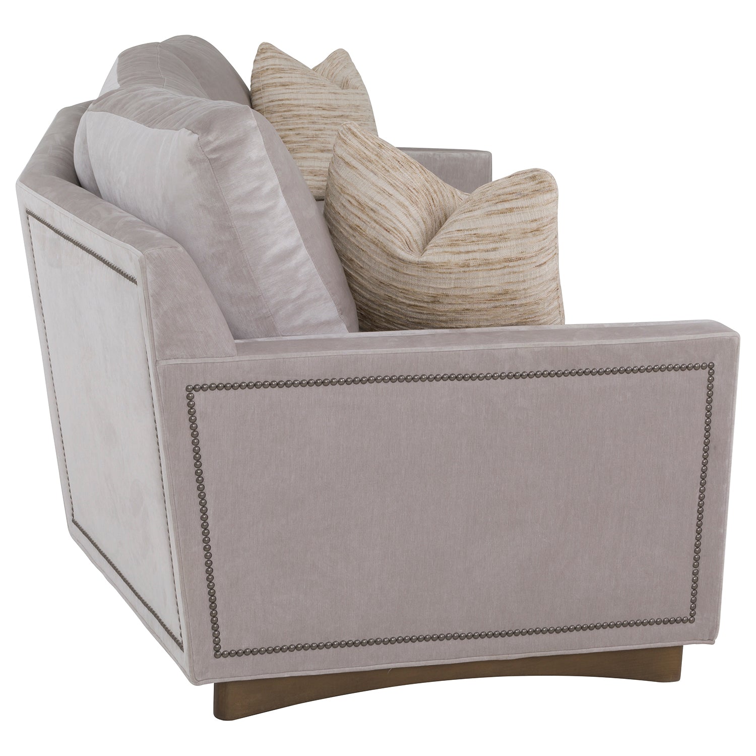 Enzo Platinum Sofa with pillows full product view