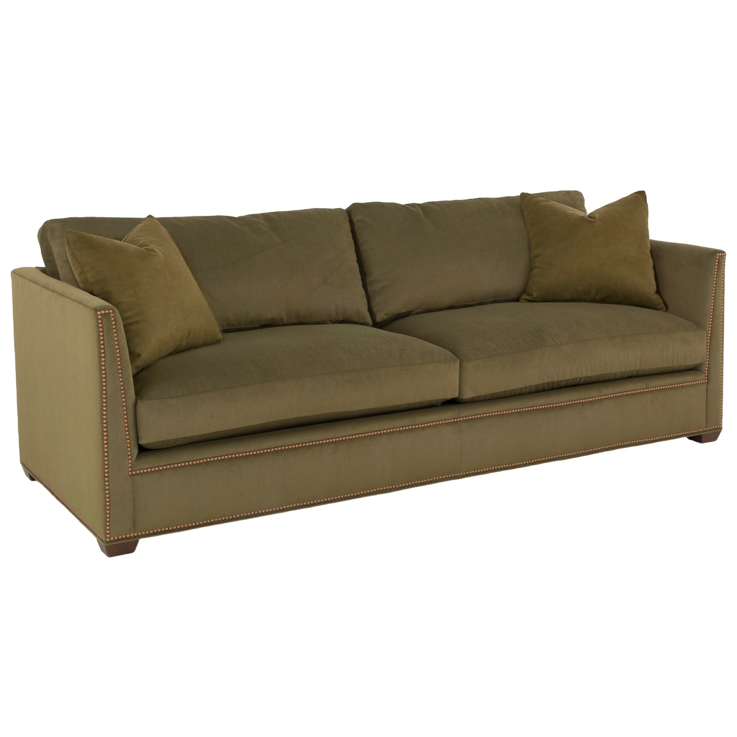 Fairfield Chair Chesterfield Sofa w/Pillows in Olive