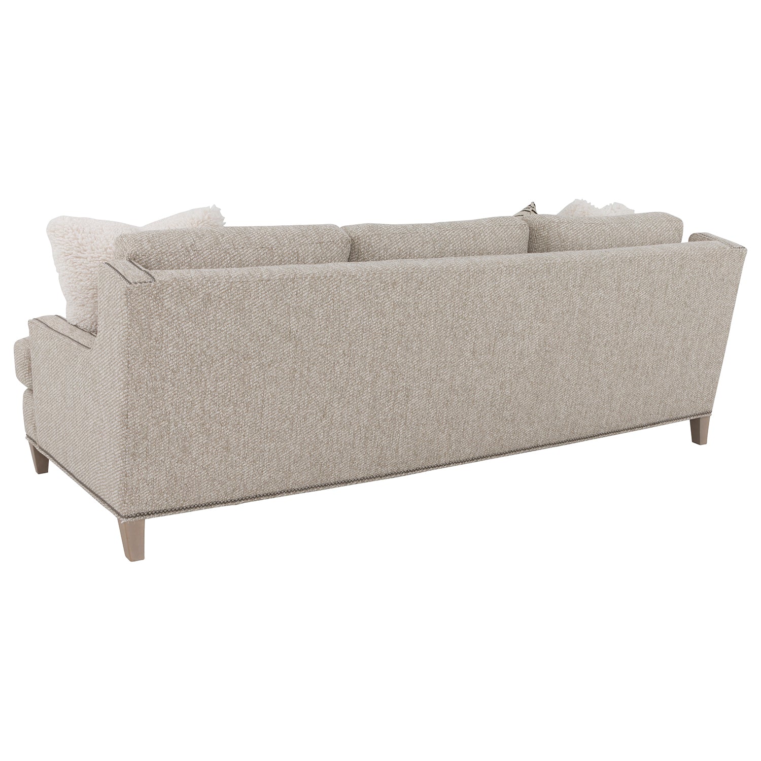 Auburn Flax 94in Sofa with pillows styling detail