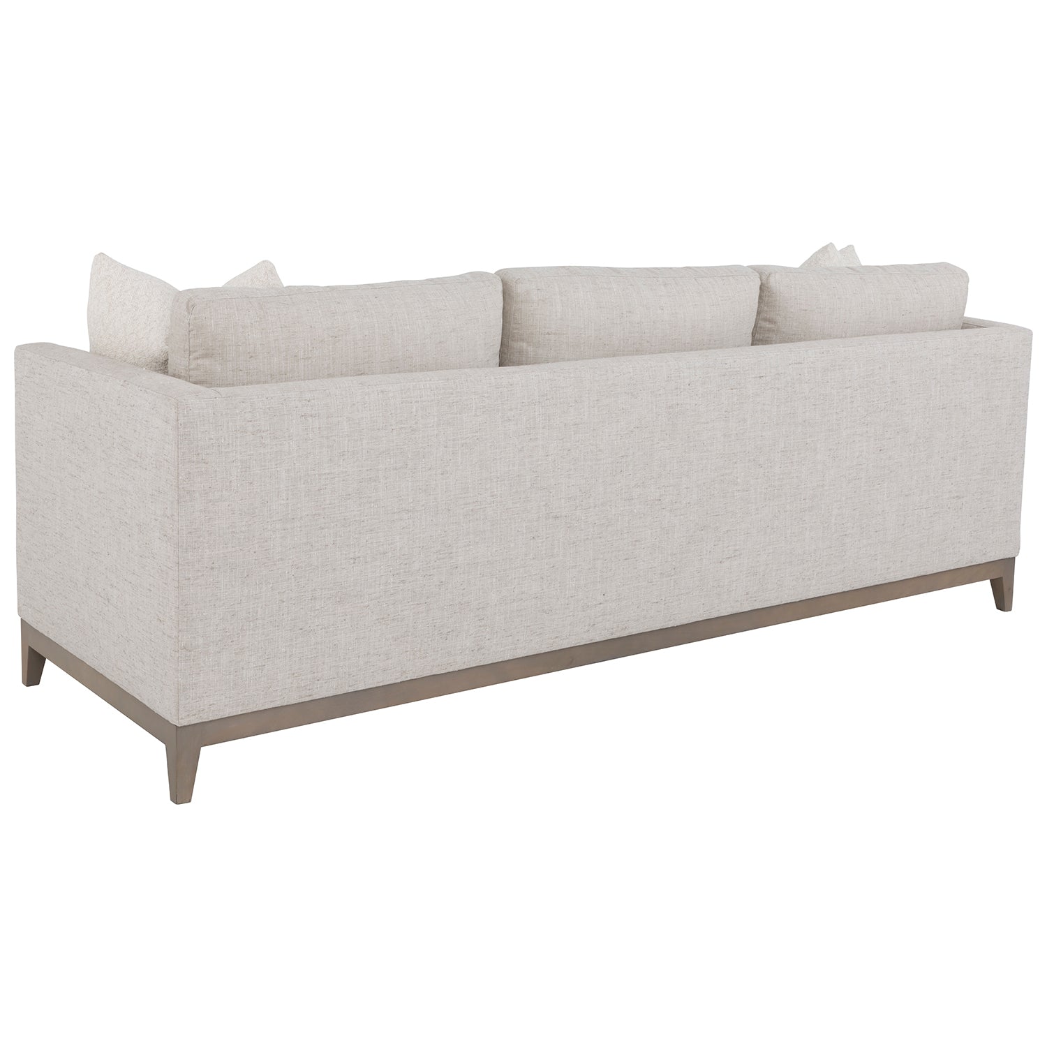 Mercer Jute 86in Sofa with pillows styling detail