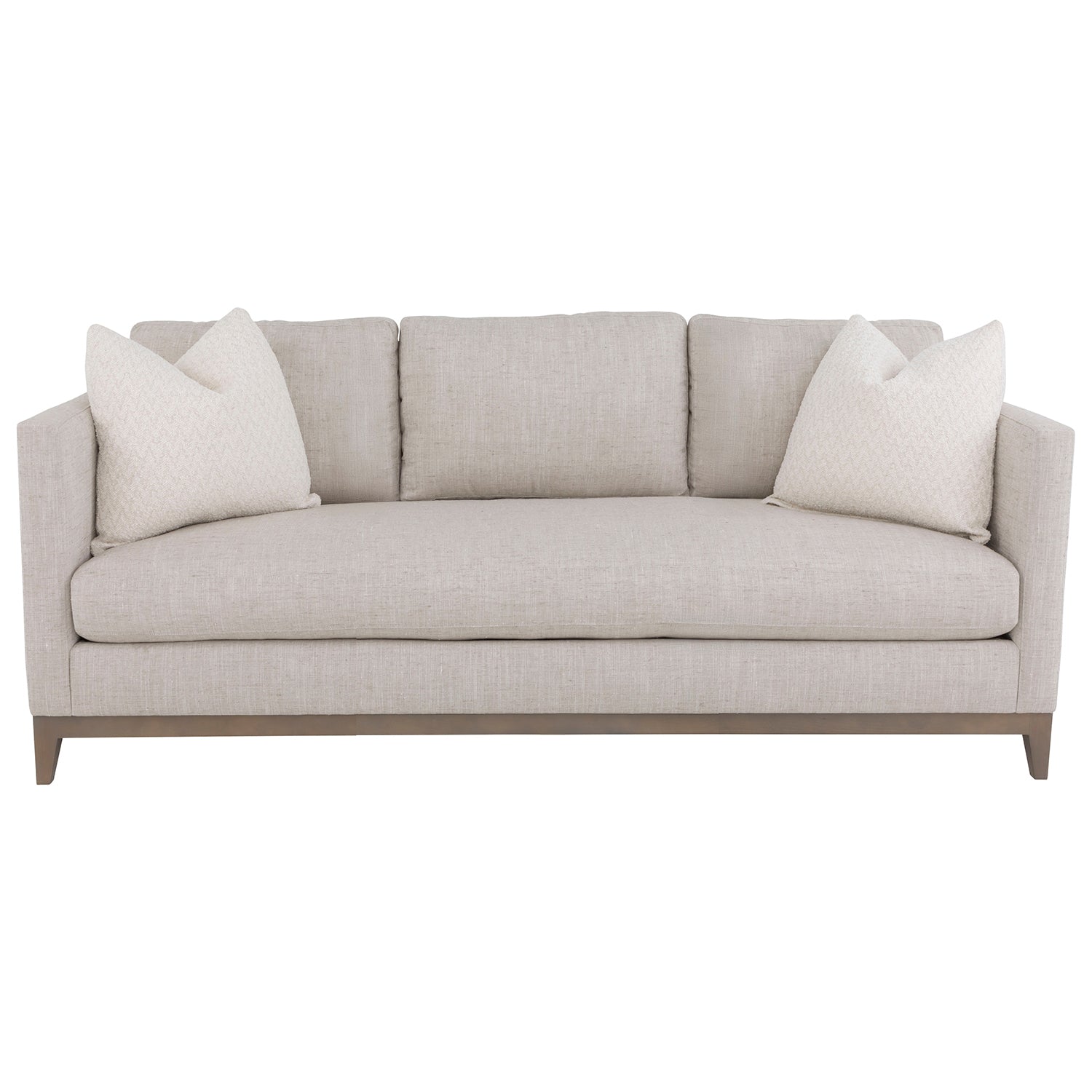 Mercer Jute 86in Sofa with pillows finish detail