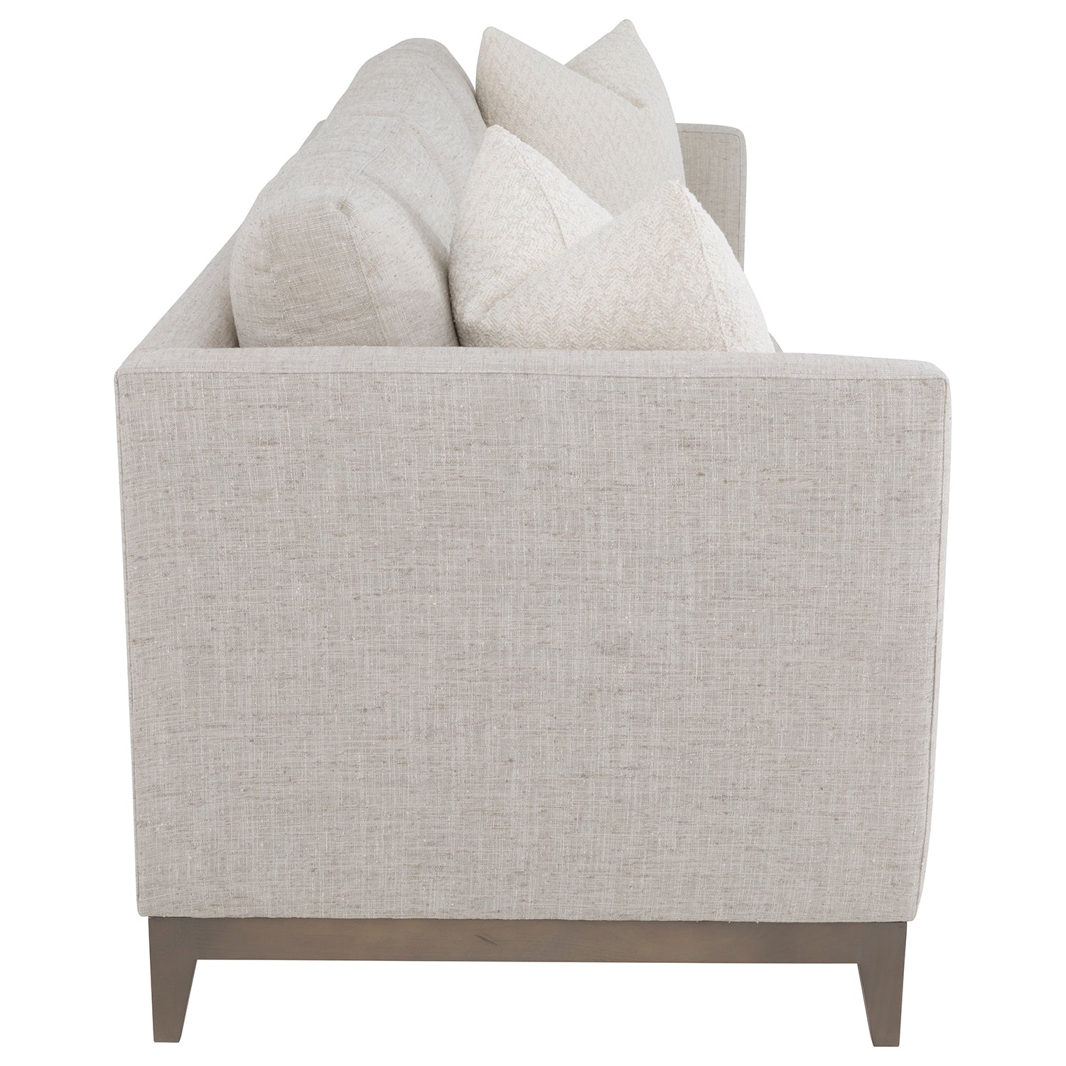 Mercer Jute 86in Sofa with pillows material close-up