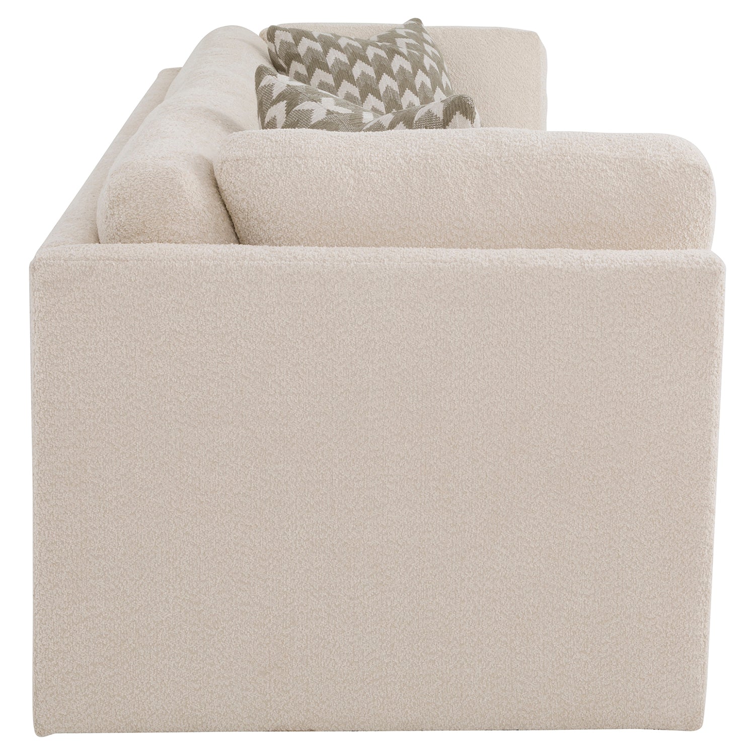 Sebastian Linen 99in Grande Sofa with pillows styling detail
