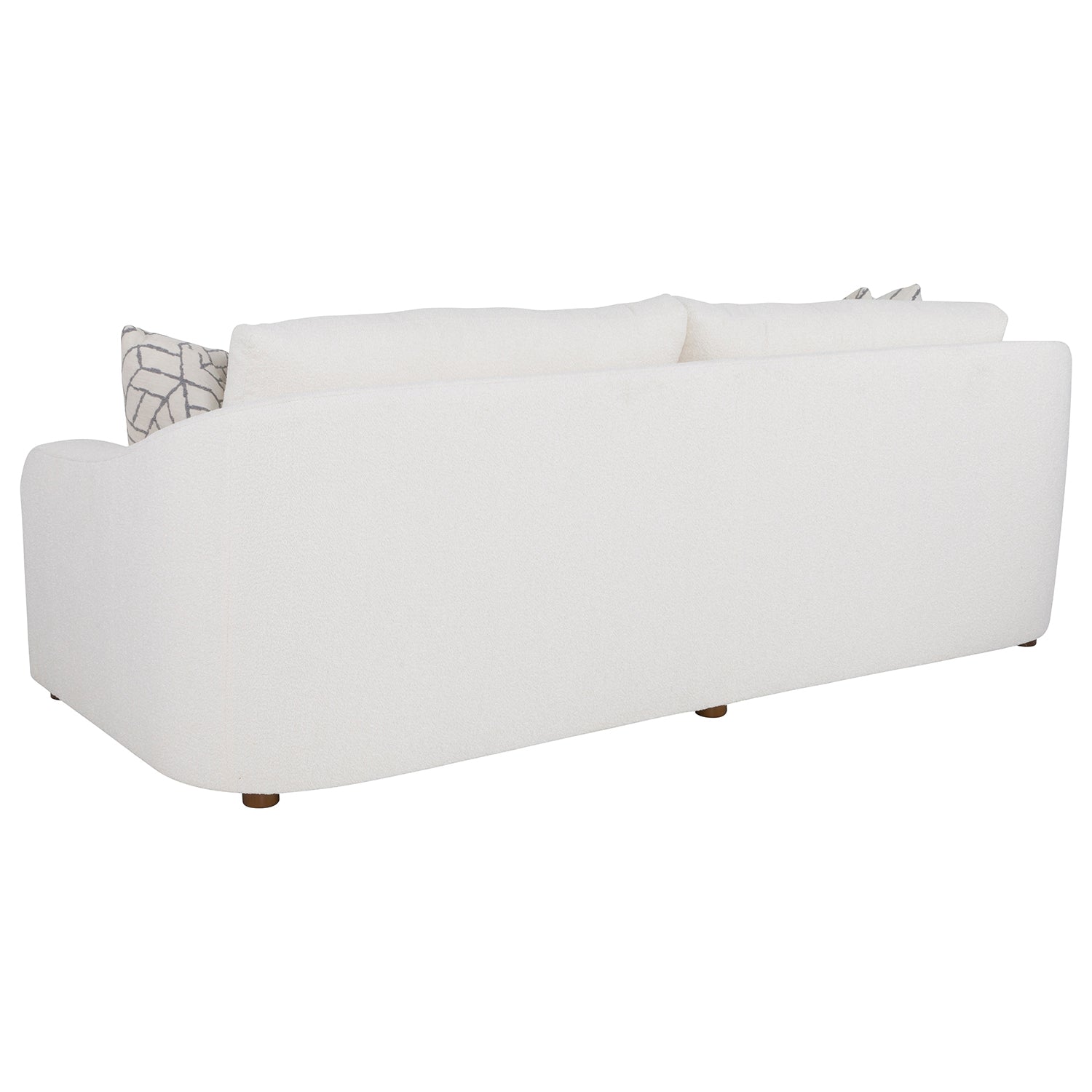 Hollis White 86in Sofa with pillows styling detail