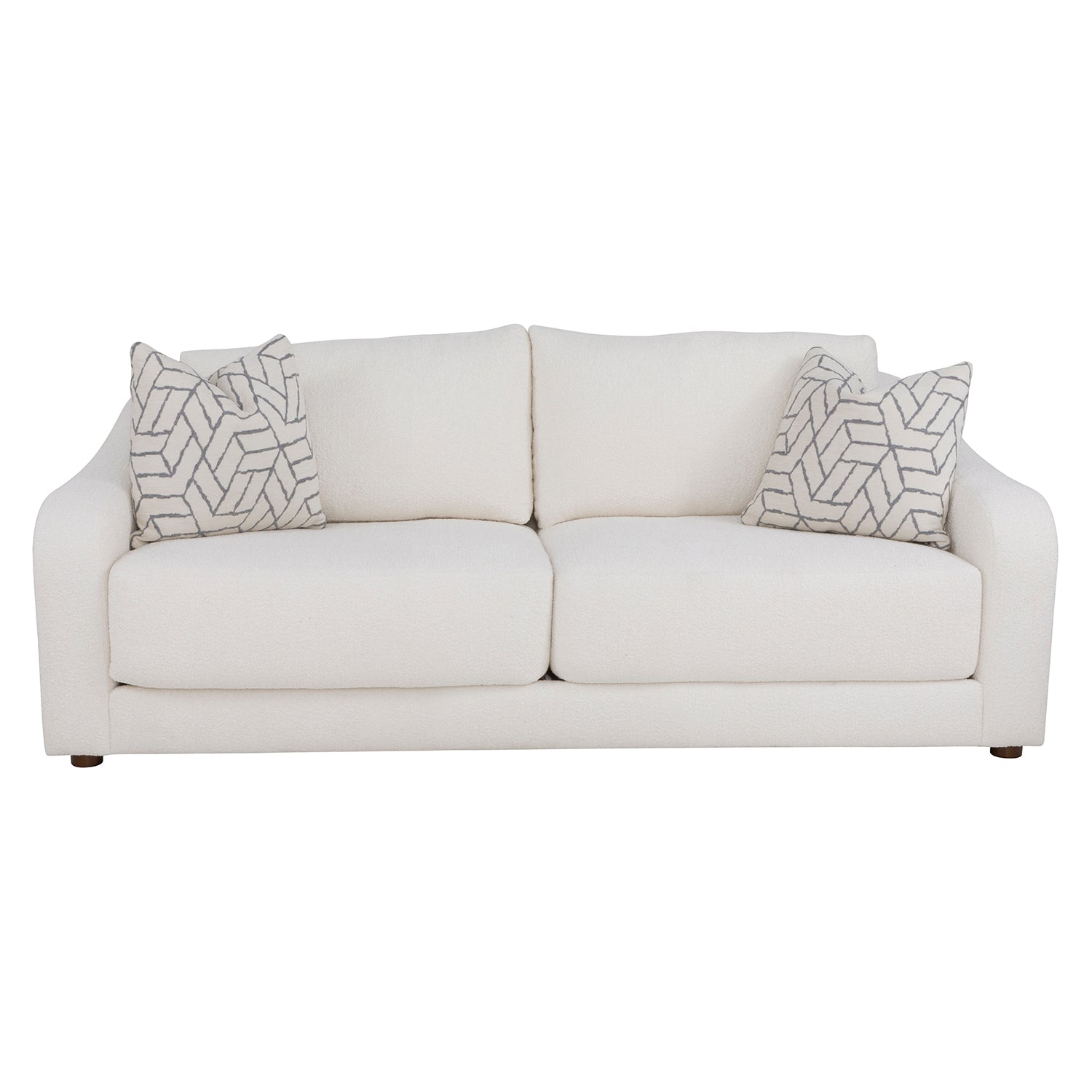 Hollis White 86in Sofa with pillows finish detail