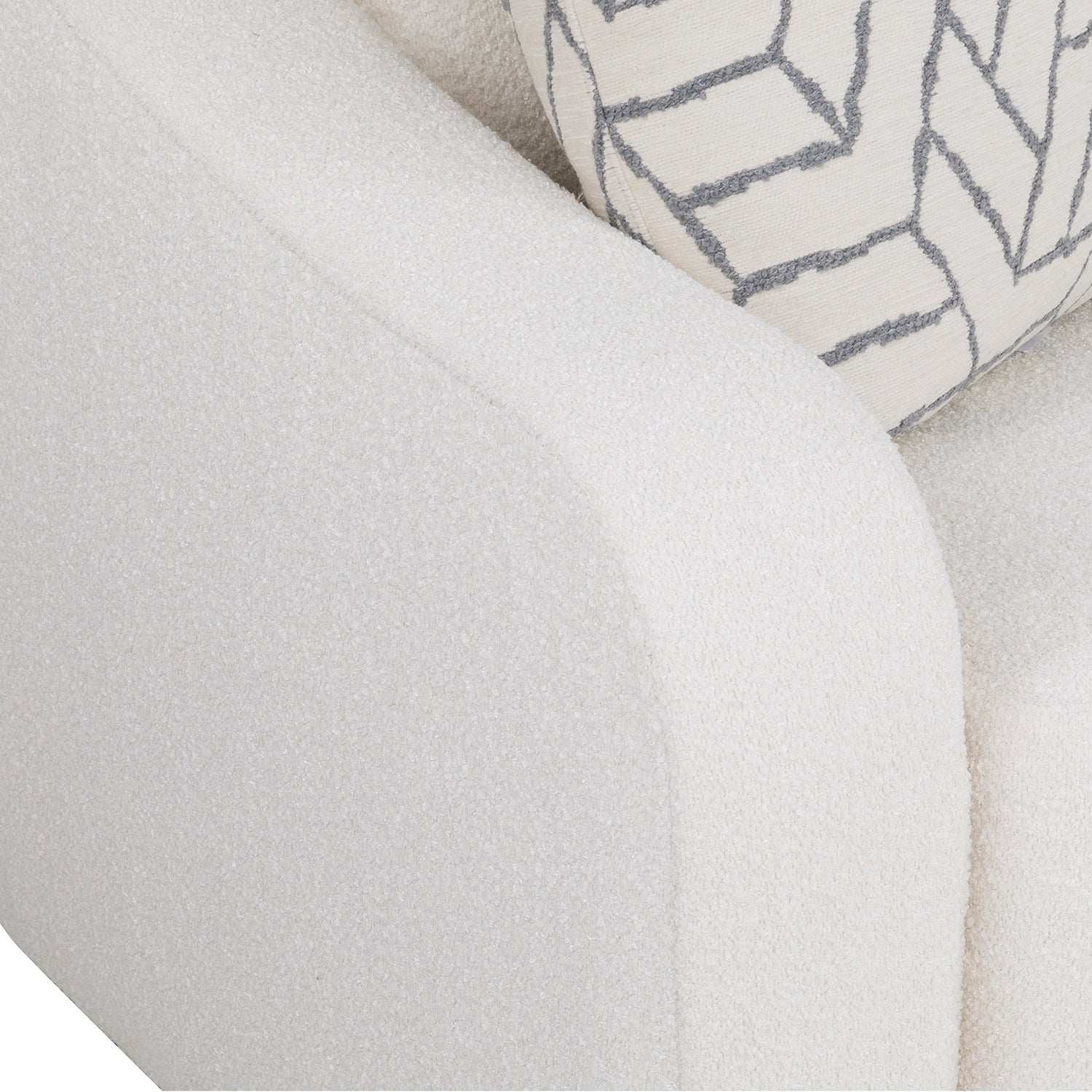 Hollis White 86in Sofa with pillows full product view