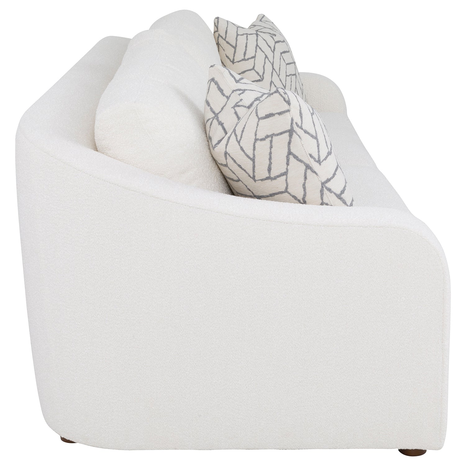 Hollis White 97in Grande Sofa with pillows design detail
