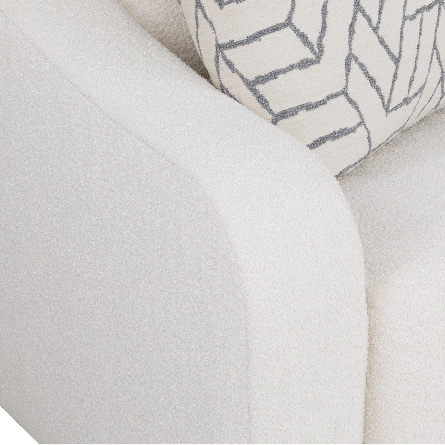 Hollis White 97in Grande Sofa with pillows surface detail