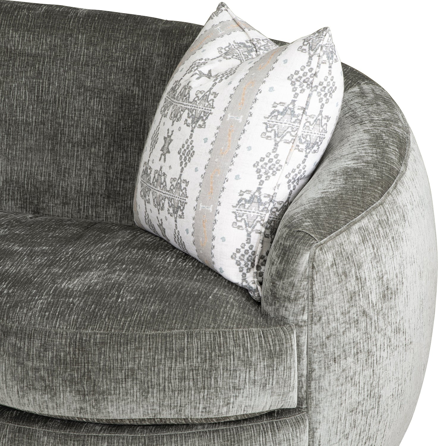 Marilyn Sage 102in Grande Sofa with pillows design detail