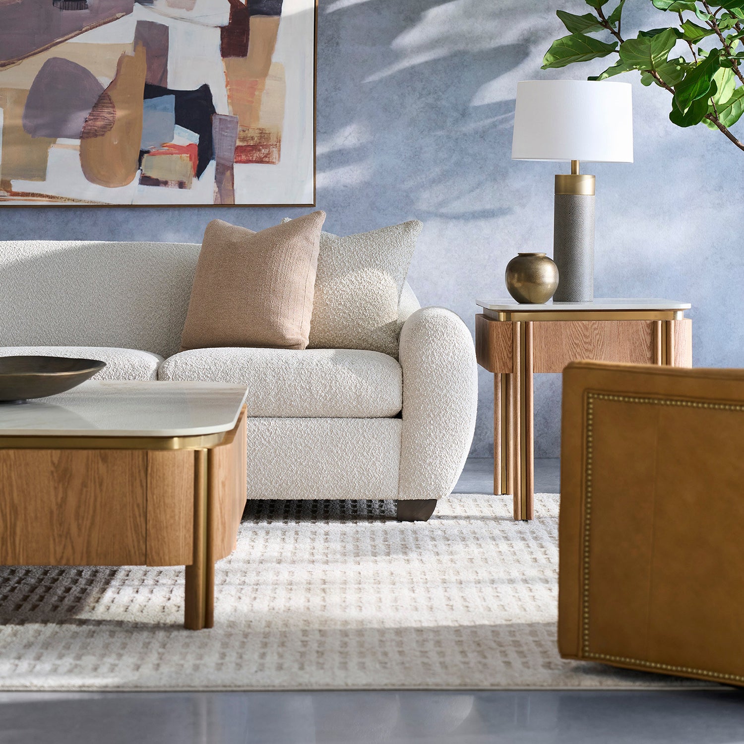 Jules Rain 103in Grande Sofa with pillows finish detail