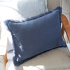 Anaya So Soft Navy Blue Linen Pillow
