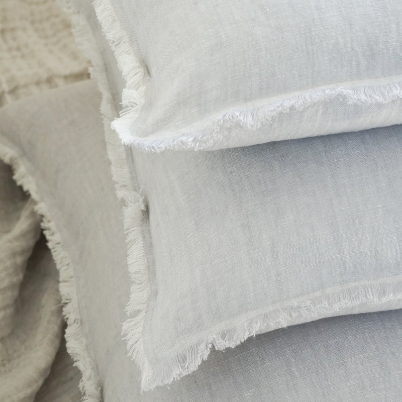 Anaya So Soft Cross-Dye Light Gray Linen Pillows