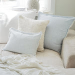 Anaya So Soft Cross-Dye Sky Blue Linen Pillow