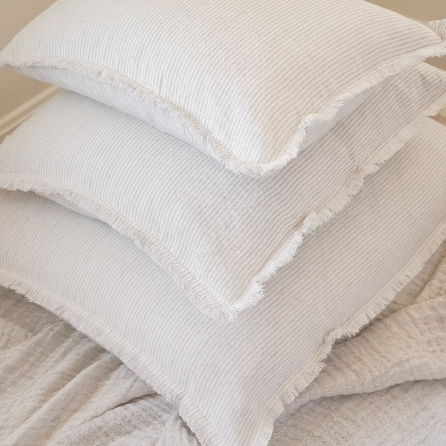 Anaya So Soft Pinstripe Linen Pillow