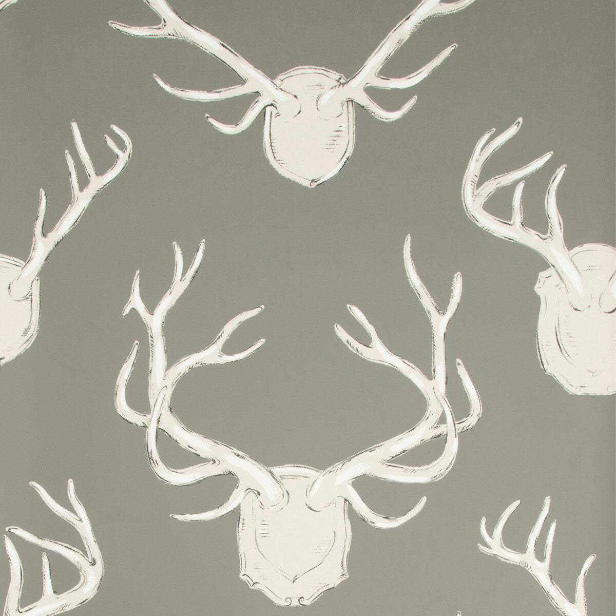 Lee Jofa Antlers Paper Grey Wallpaper