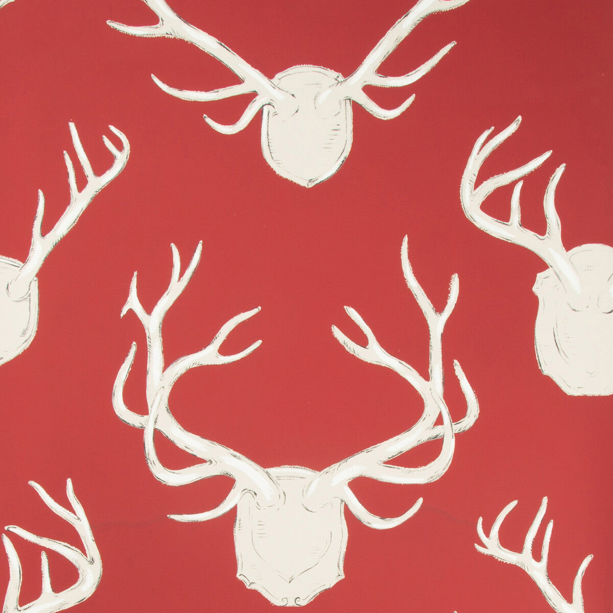 Lee Jofa Antlers Paper Red Wallpaper