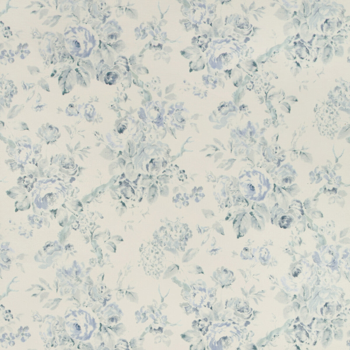 Suzanne Rheinstein x Lee Jofa Garden Roses Wp Aqua/Blue Wallpaper