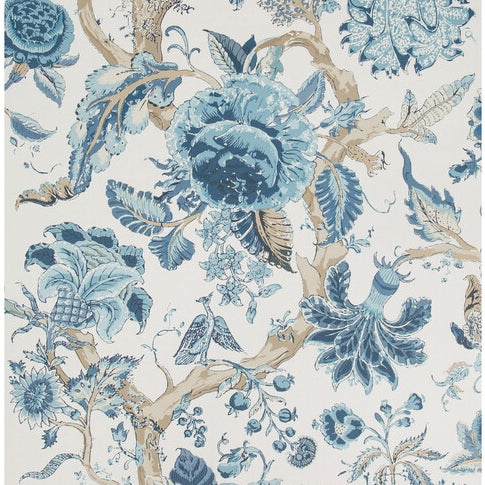 Lee Jofa Manor House Adlington Paper Indigo Wallpaper
