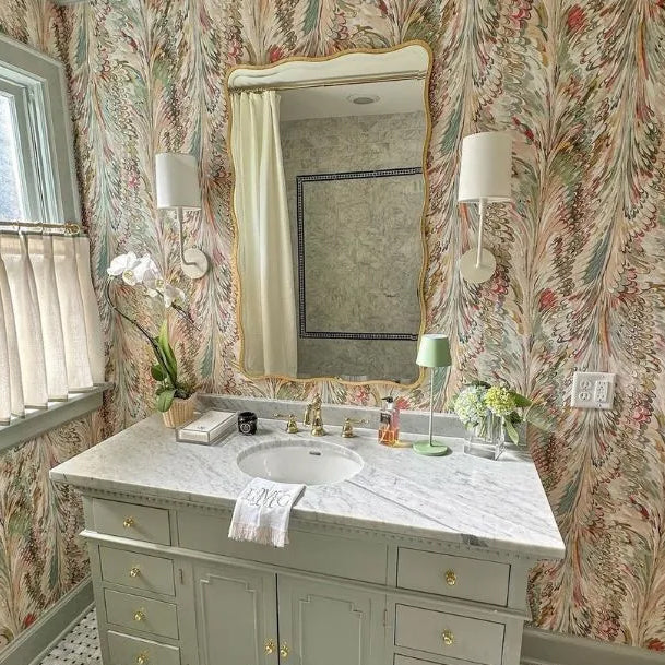 Lee Jofa Manor House Taplow Paper Juniper/Petal Wallpaper
