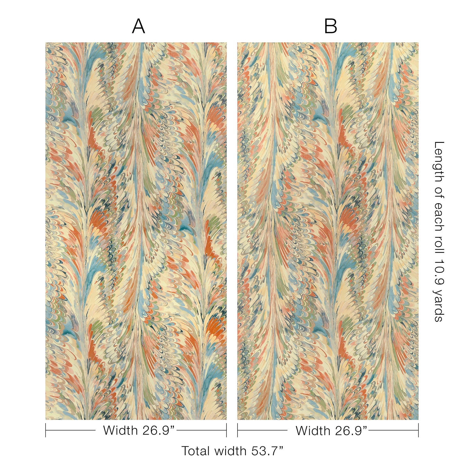 Lee Jofa Manor House Taplow Paper Clay/Blue Wallpaper