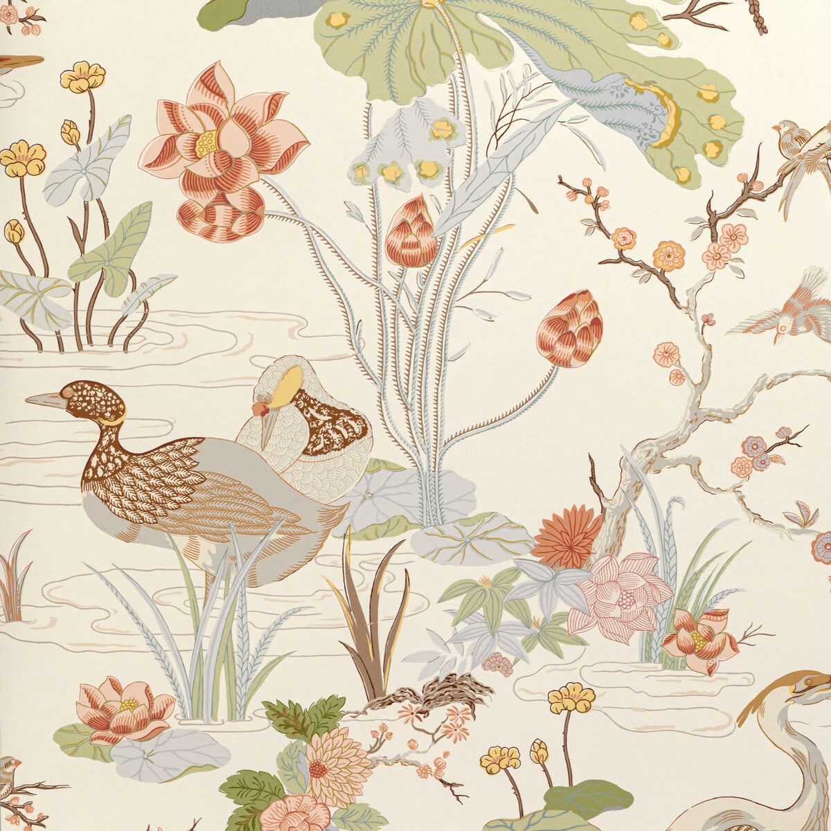 Lee Jofa Luzon Paper Apricot Wallpaper