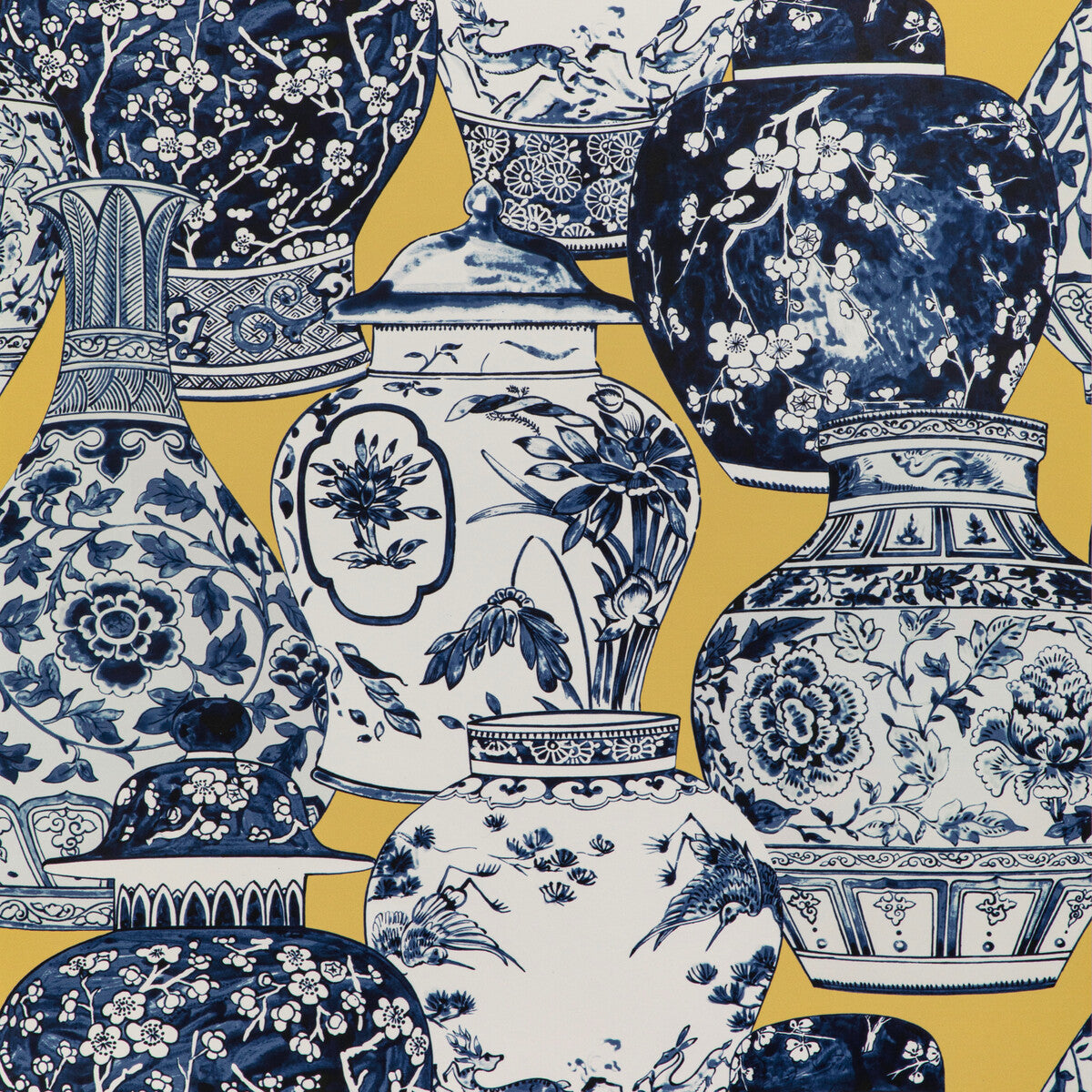 Lee Jofa Pandan Paper Maize/Blue Wallpaper