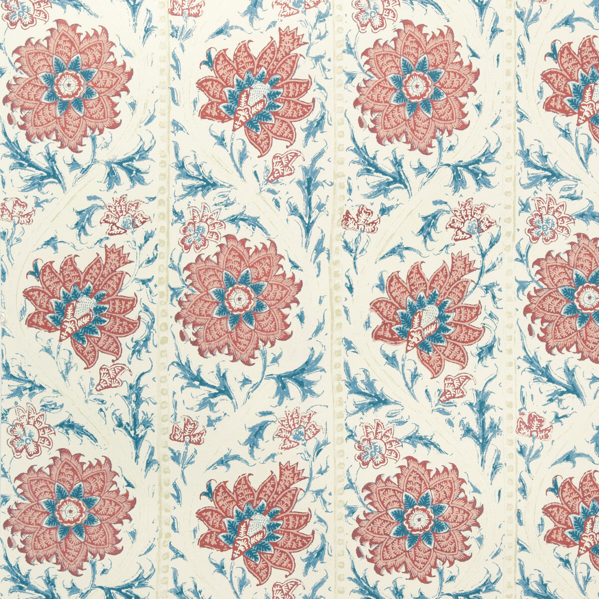 Lee Jofa Calico Vine Wp Blue Red Wallpaper