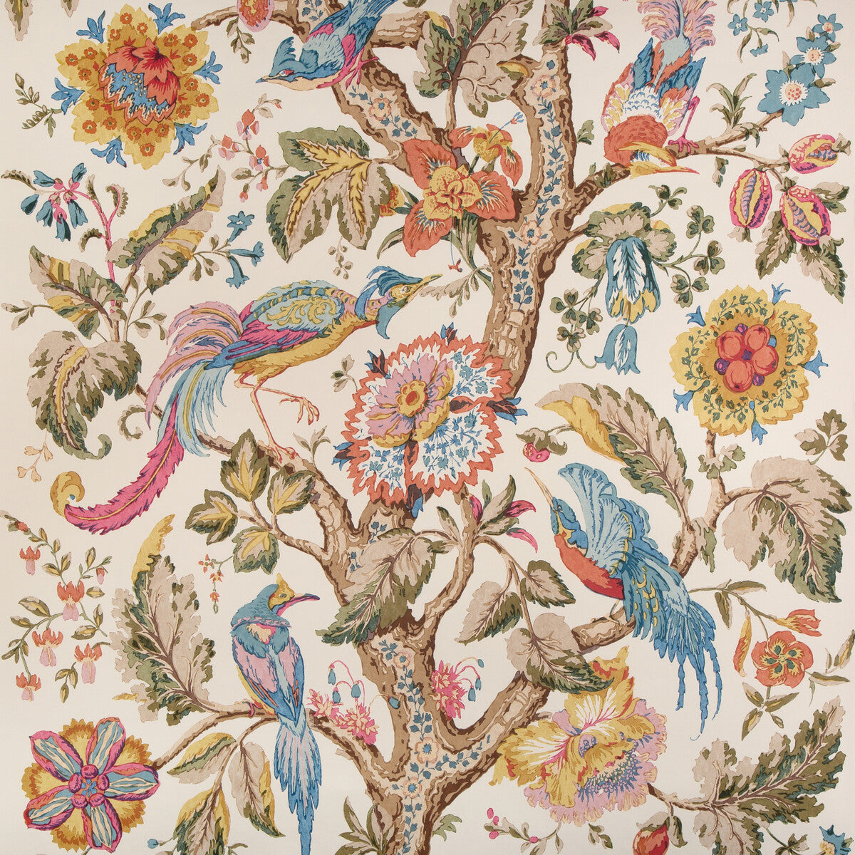 Lee Jofa Tree Of Life Wp Denim/Berry Wallpaper