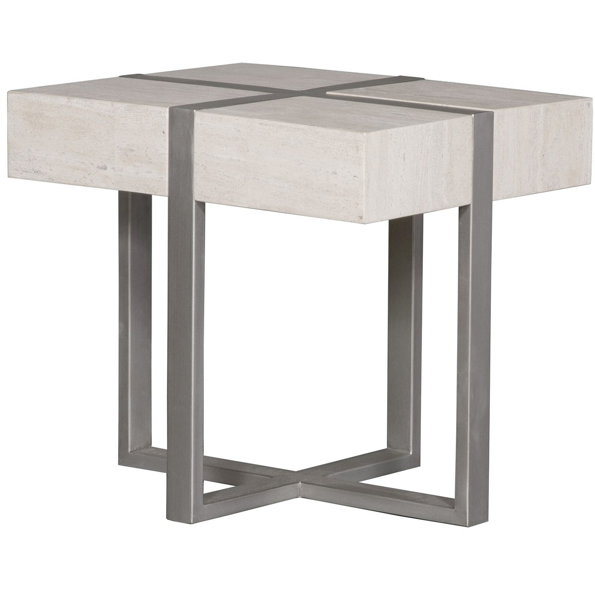Vanguard Furniture Formation Formation Nickel Metal Stone Veneer Side Table