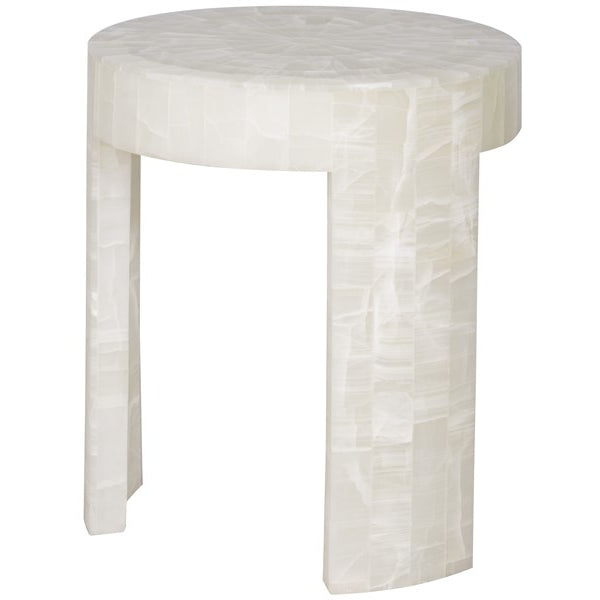 Vanguard Furniture Meridian Bricked Cloud Onyx Round End Table