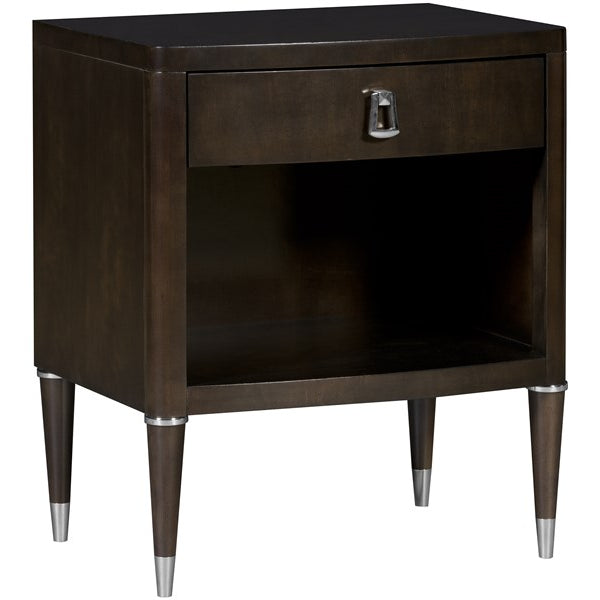 Vanguard Furniture Lillet Merino Shadow, Pol Nickel Buckle Pendant One Drawer Nightstand