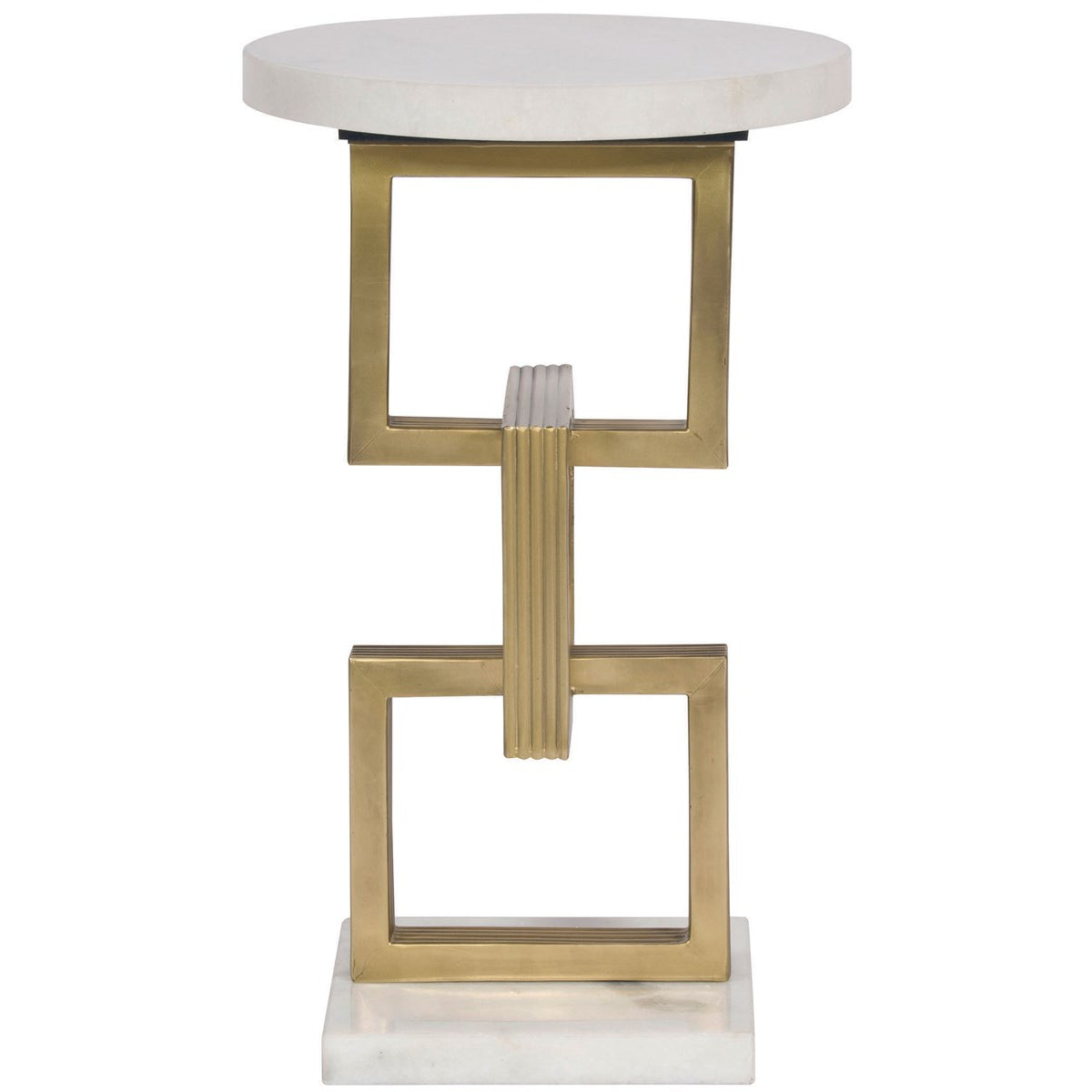 Vanguard Furniture Geo Antique Brass Metal Spot Table