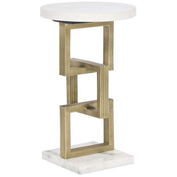 Vanguard Furniture Geo Antique Brass Metal Spot Table