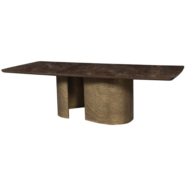 Vanguard Furniture Verge Peppercorn with Textured Brass Dining Table