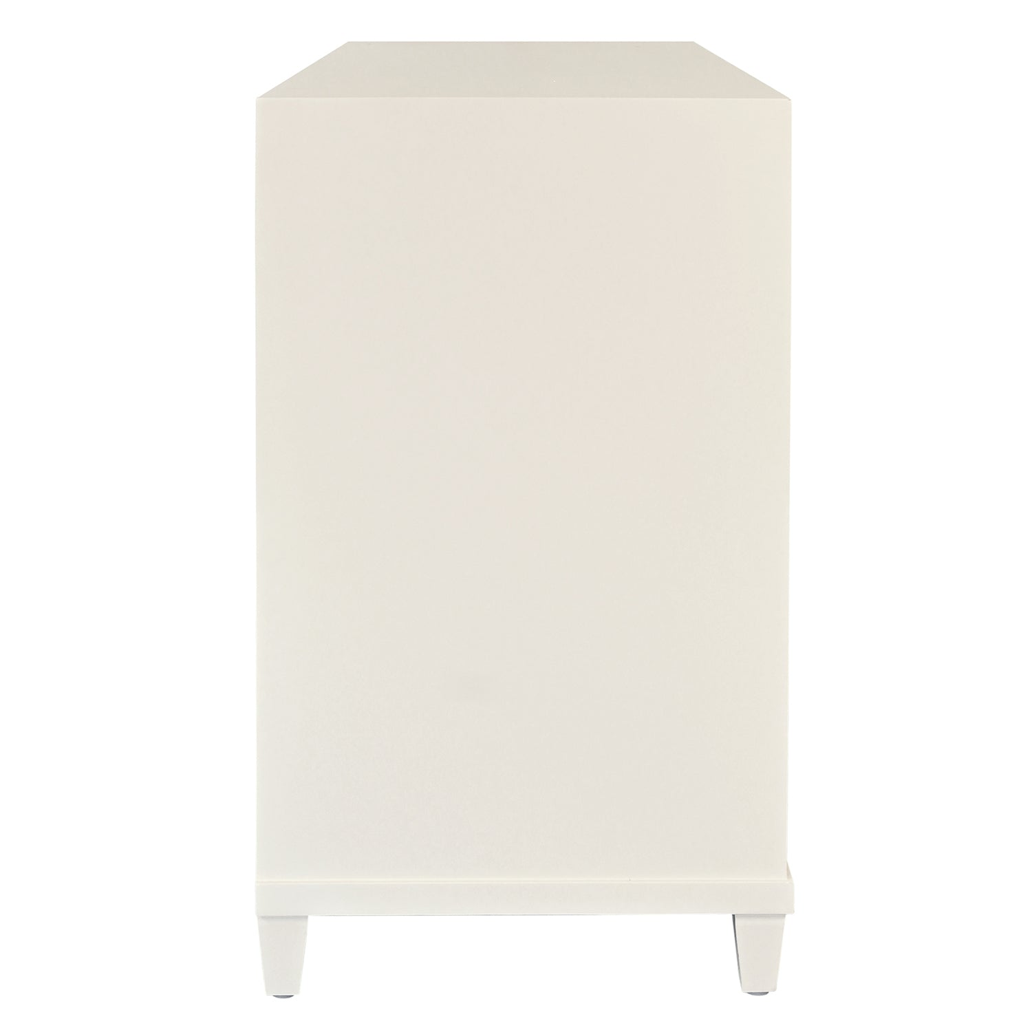 Worlds Away Pascal chest, close-up of matte antique white lacquer finish