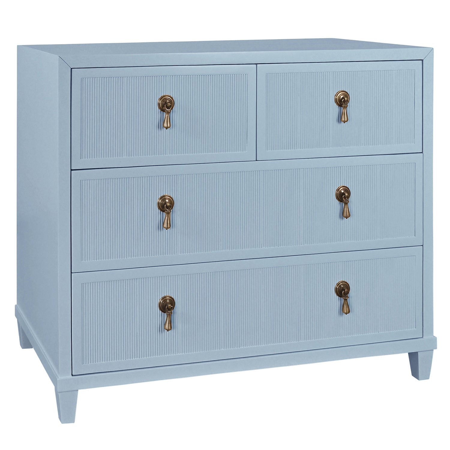 Worlds Away Pascal Light Blue Four Drawer Chest