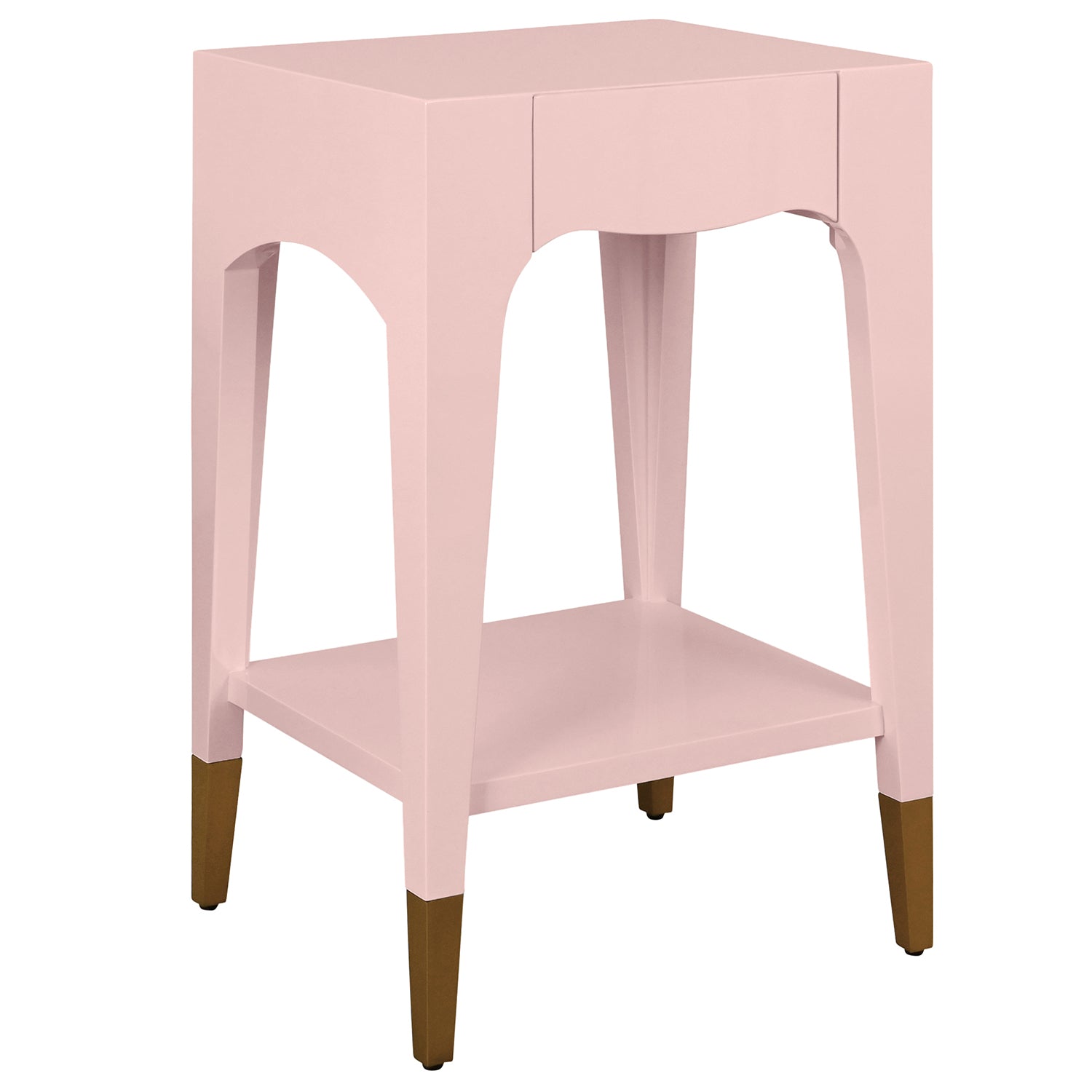 Worlds Away Patti Pink One Drawer Side Table