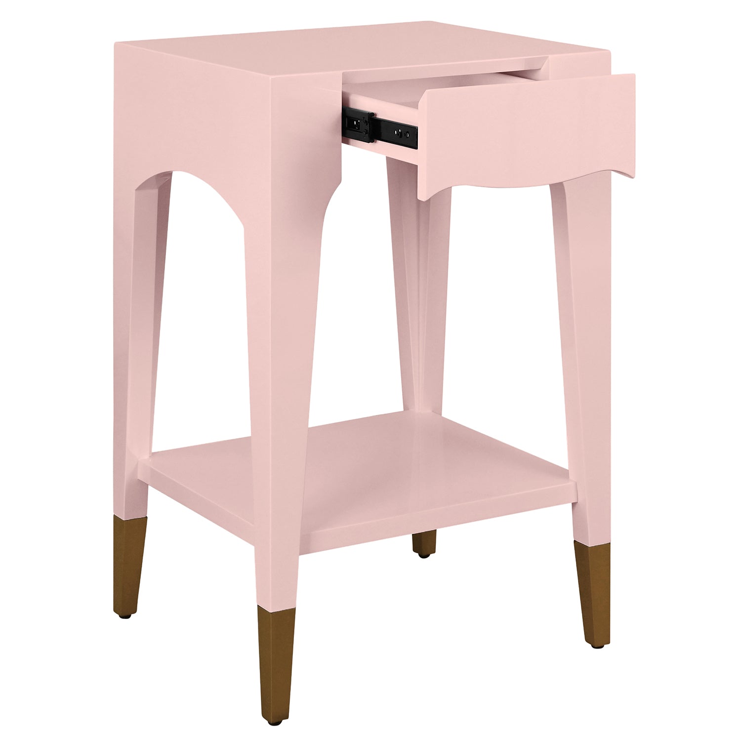 Worlds Away Patti Pink One Drawer Side Table