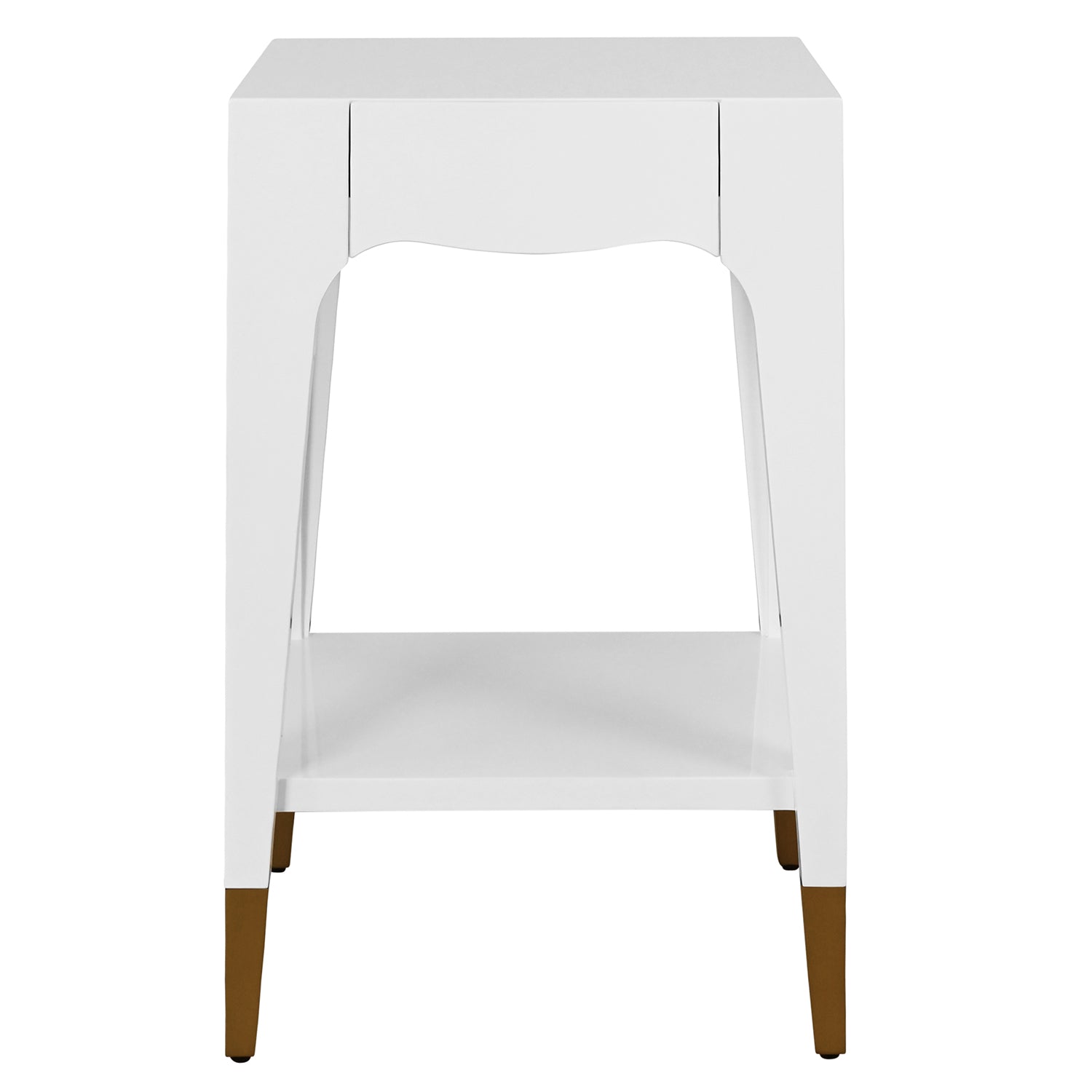 Worlds Away Patti White One Drawer Side Table