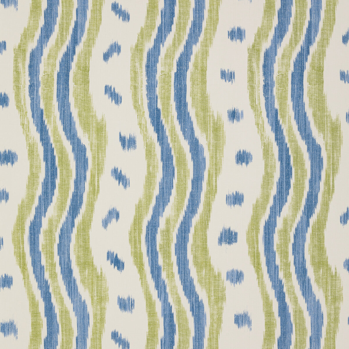 Blithfield x Lee Jofa Ikat Stripe Wp Blue/Lime Wallpaper