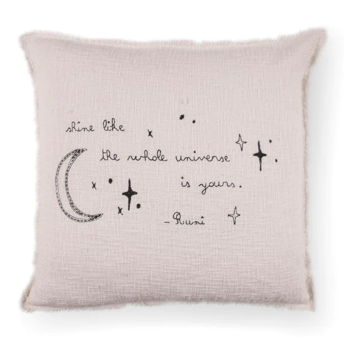 Sugarboo & Co Shine Rumi Moon & Stars Embroidered Throw Pillow