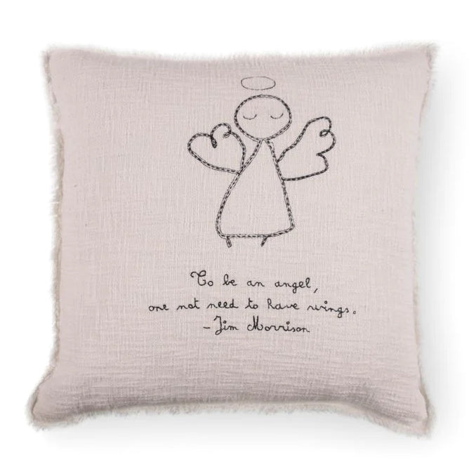Sugarboo & Co To Be An Angel Jim Morrison Embroidered Throw Pillow