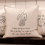 Sugarboo & Co. I Believe Gustave Flaubert Embroidered Throw Pillow