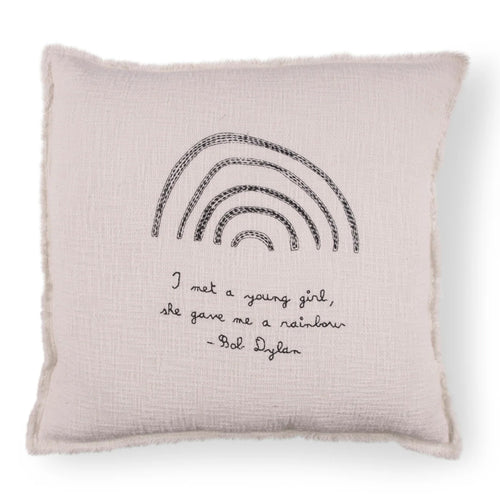 Sugarboo & Co I Met A Young Girl Bob Dylan Embroidered Throw Pillow