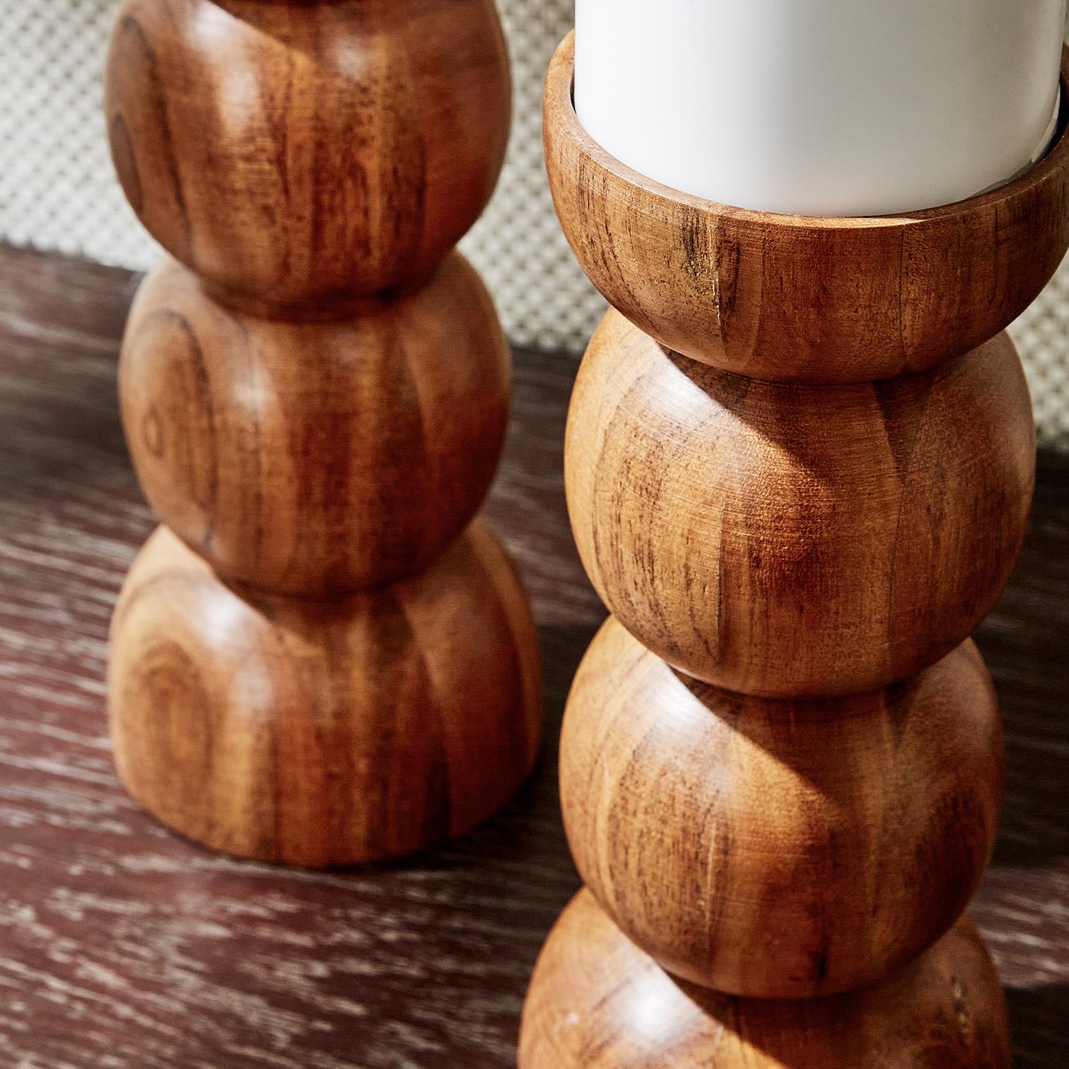 Spheres Pillar Candleholder Set of 3