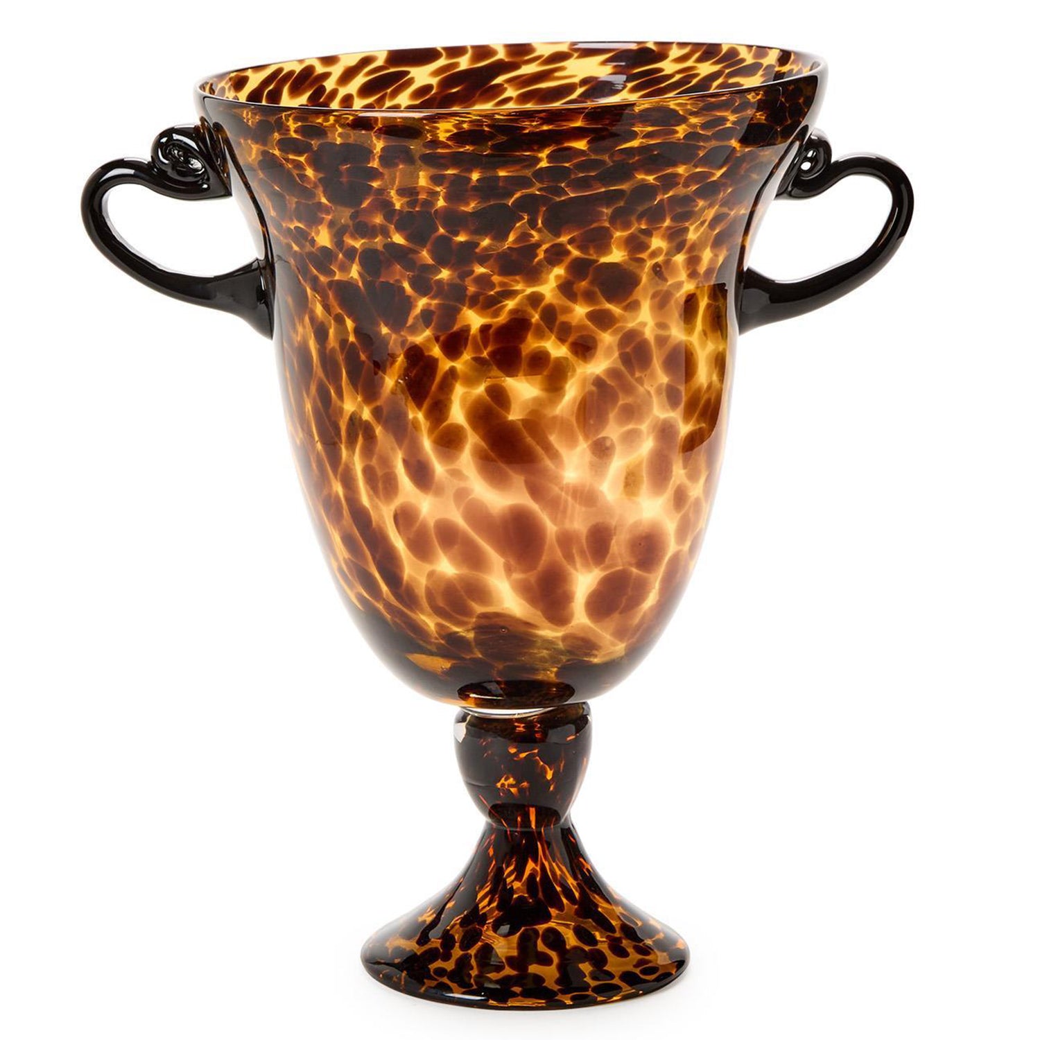 Tortoise Etruscan Style 12in Vase with Handles