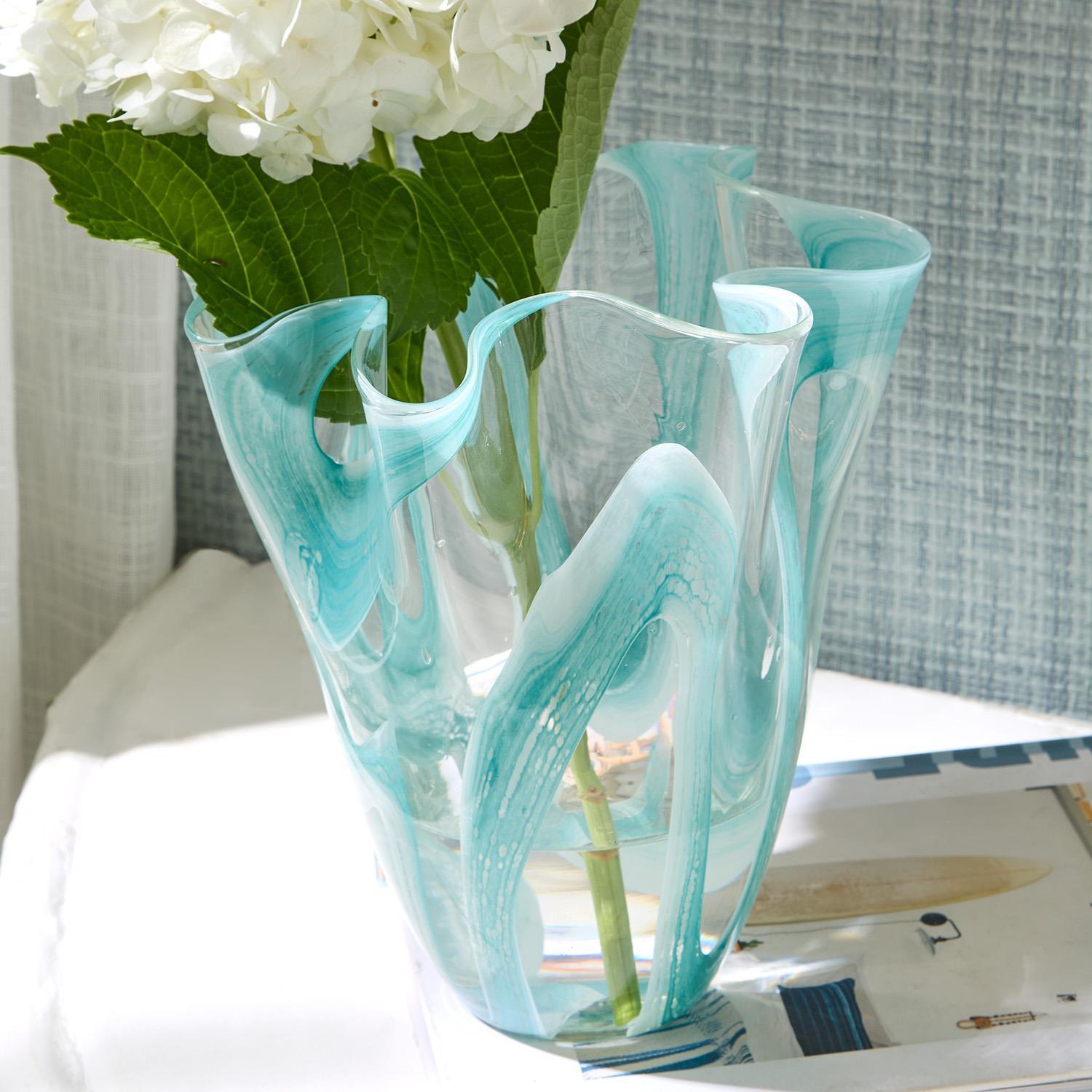 Swirl Flare Hand Blown Vase