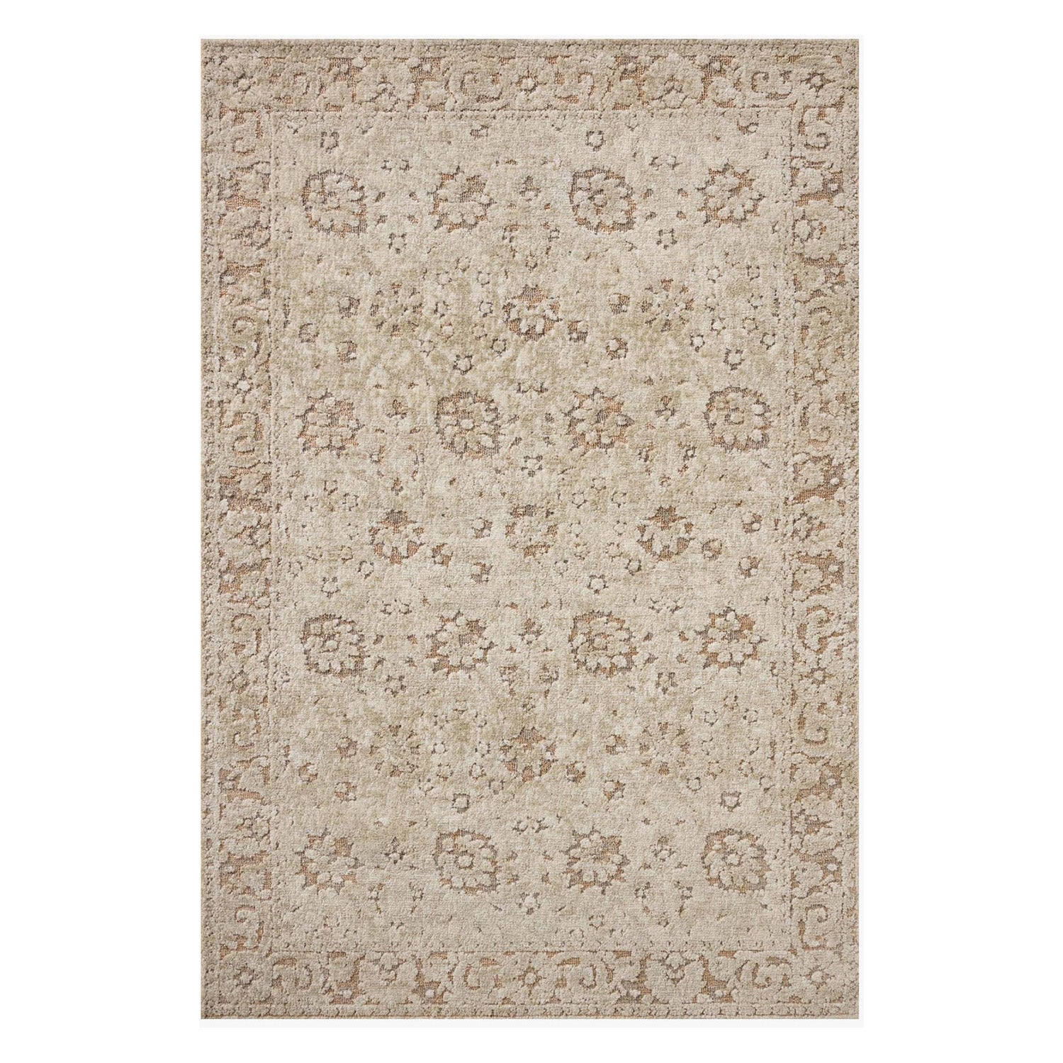 Loloi Percival Natural/Salmon Power Loomed Rug